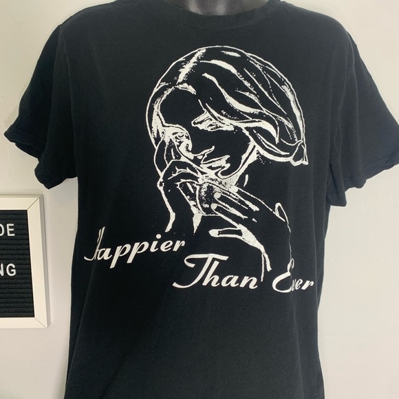 Billie Eilish Happier Than Ever Concert Crewneck Graphic Tee Size Medium - Picture 2 of 7